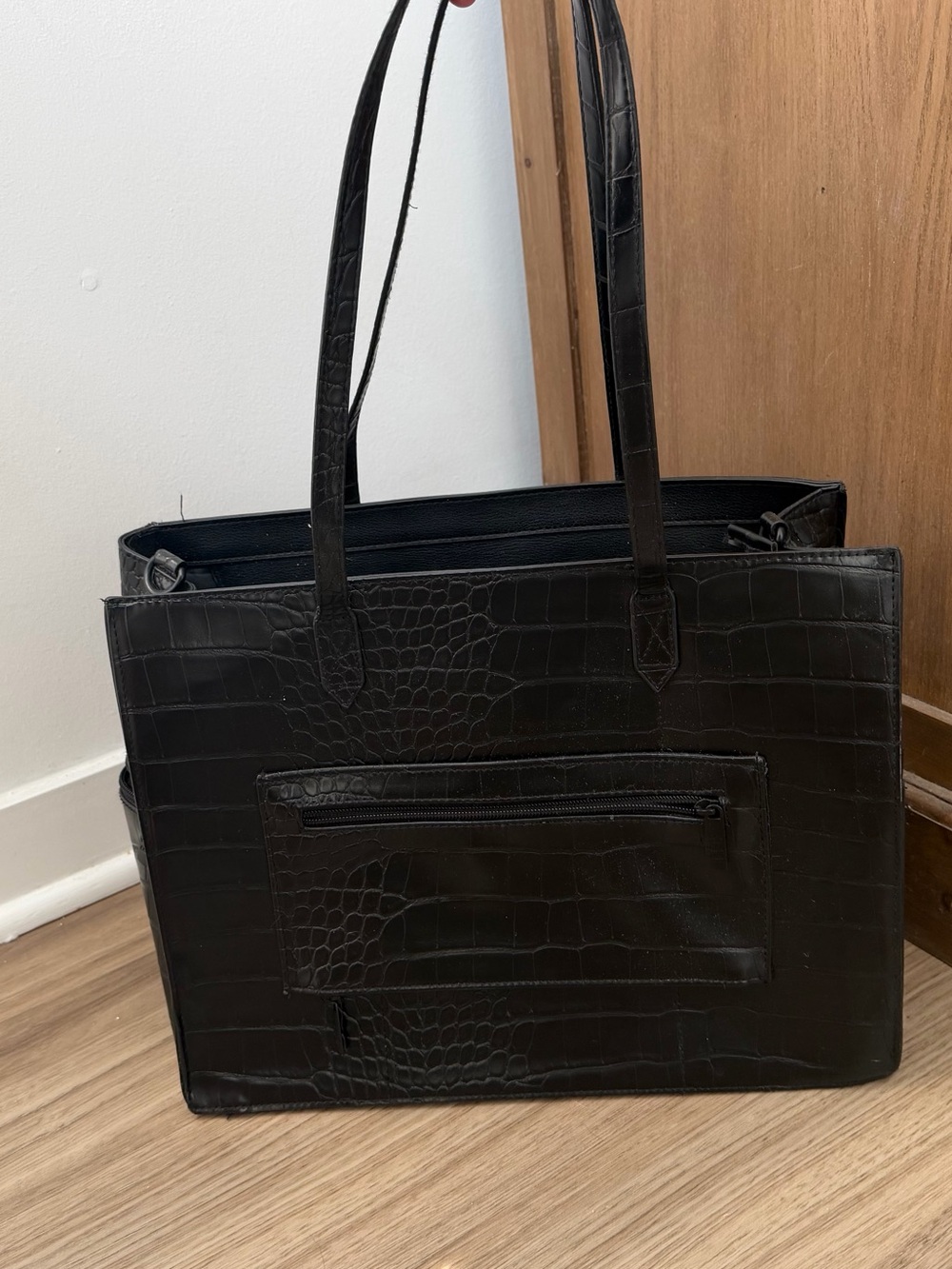 BEIS Work Tote in Black Croc - Picture 2 of 2